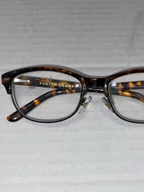 VTG Foster Grant Designer Oval Shaped Brown Tortoise Shell Frames EUC